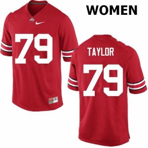 Women's Ohio State Buckeyes #79 Brady Taylor Red Nike NCAA College Football Jersey Ventilation AKU7844WI